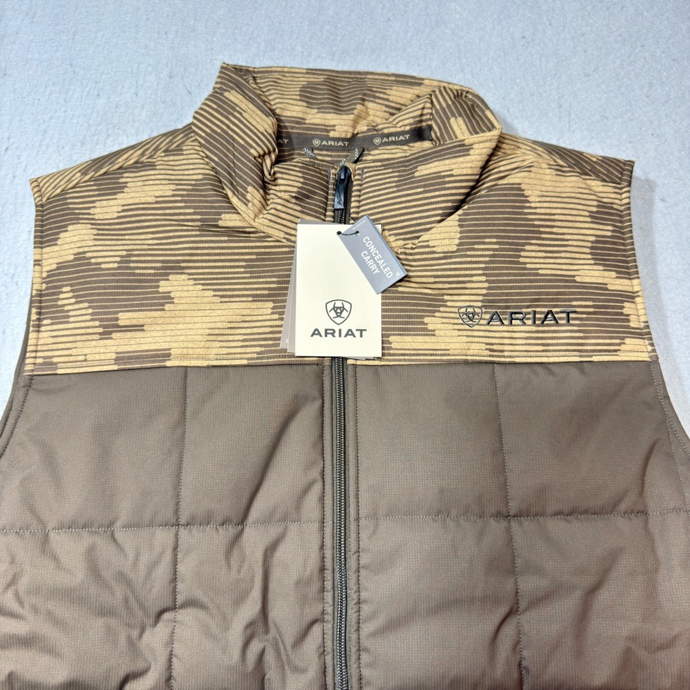 Ariat Crius Vest Men XL Brown Slate Black NWT Concealed Carry Insulated 10060756